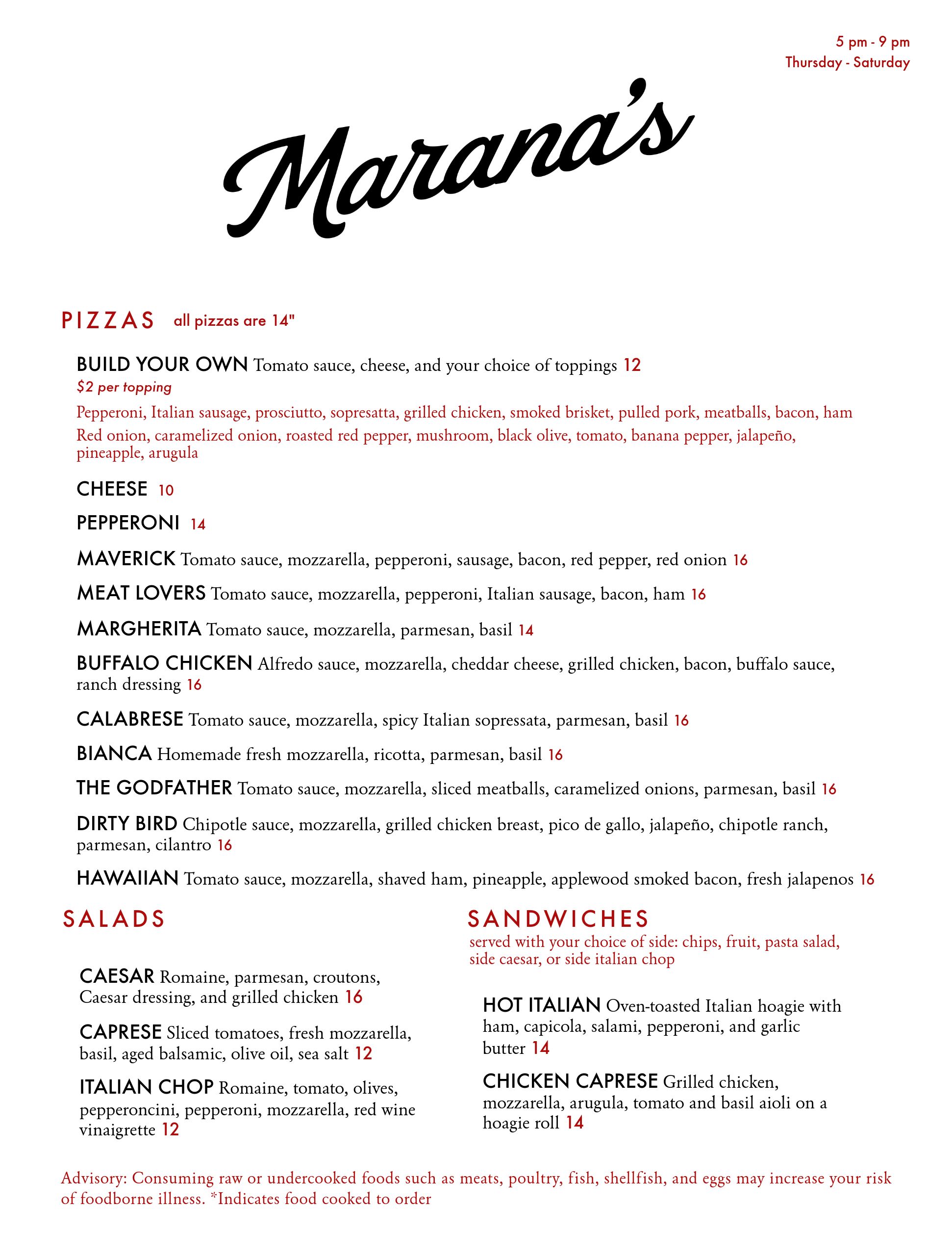 2024 Maranas Menu 2